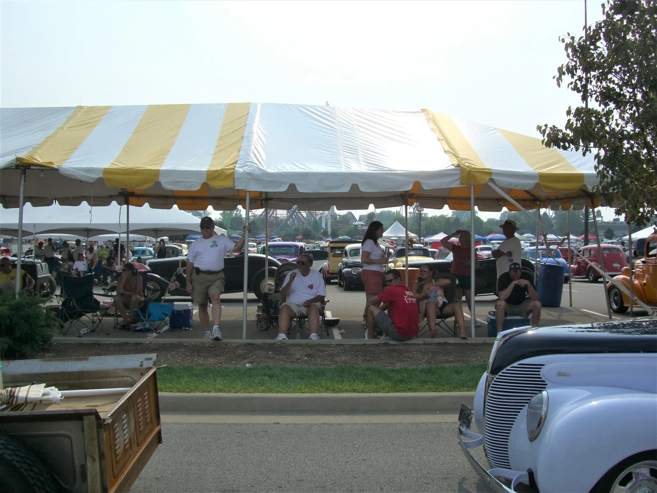 Car show event under tent